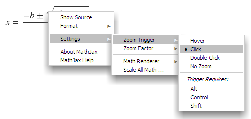 right context menu for zoom trigger